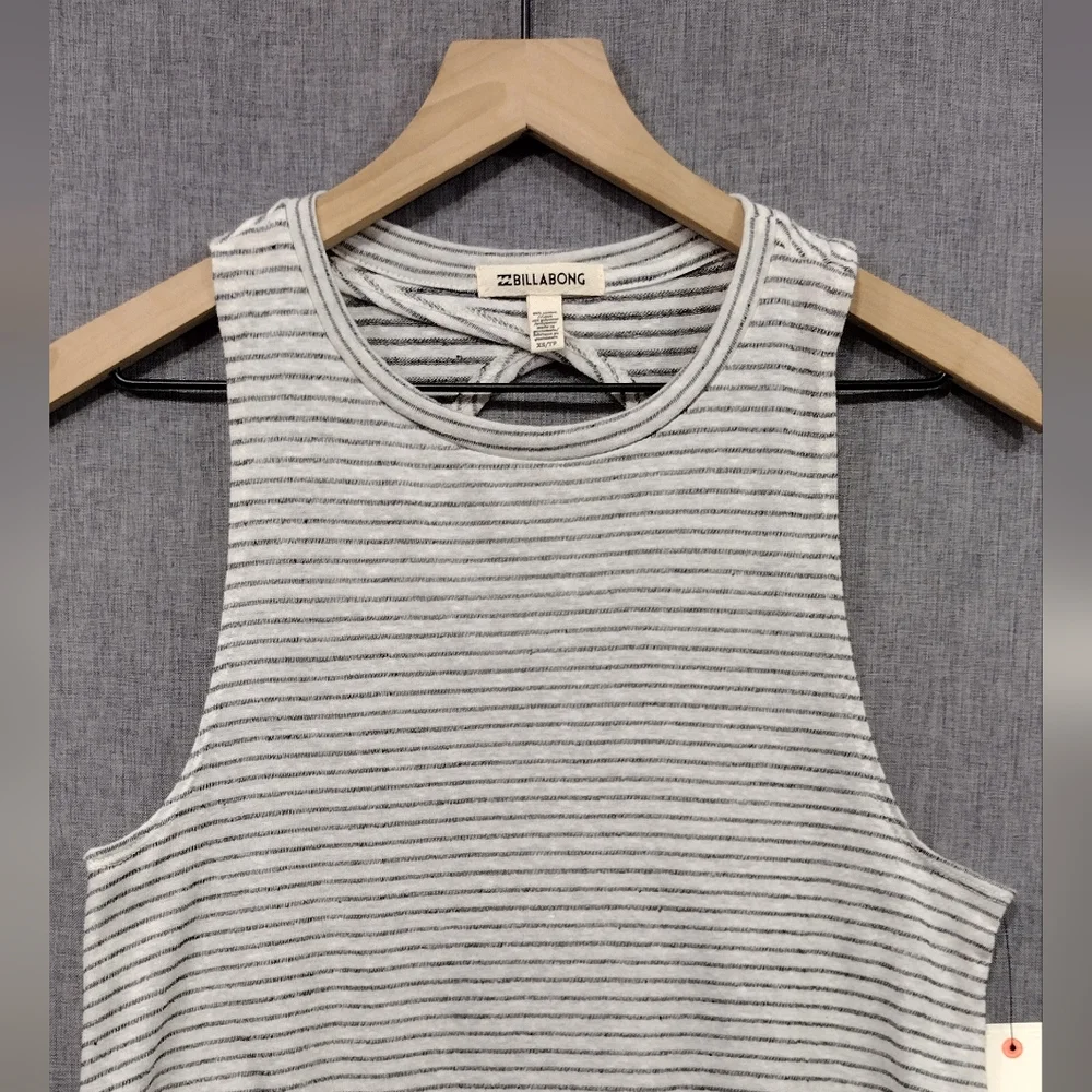 NWT Billabong By and By Cream Striped Swing Dress Women's XS Casual Retro Beach - Picture 4 of 11